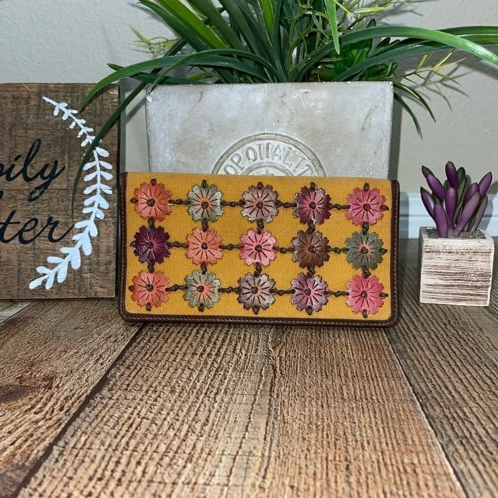Floral leather multicolor Rolf’s wallet